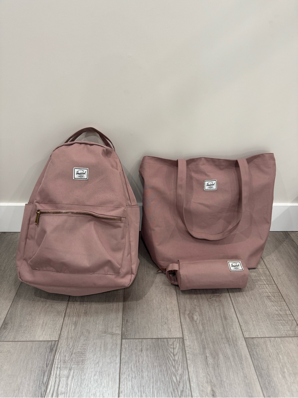 Herschel Supply Company Dusty Rose Backpack, Tote & Pouch Set